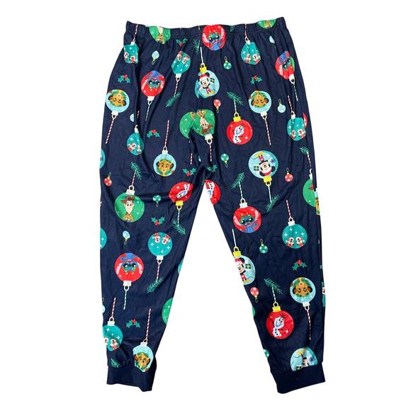 Disney Pixar‎ Holiday Ornament Print Lounge Pants XL Stitch Simba Olaf Toy Story - Picture 1 of 10